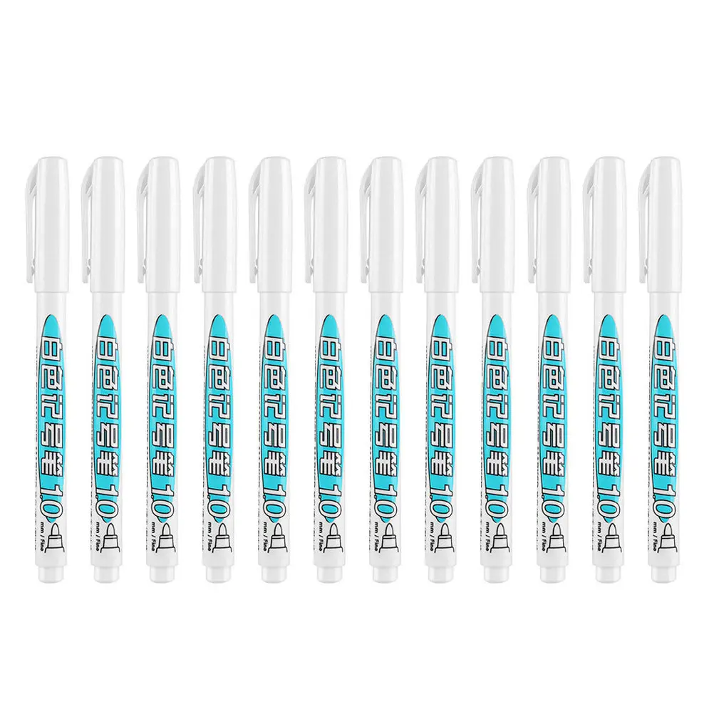 

Набор из 12 белых маркеров-красок быстросохнущих, перманентных, для граффити, керамики, дерева, ткани, офиса, художественных проектов и принадлежностей