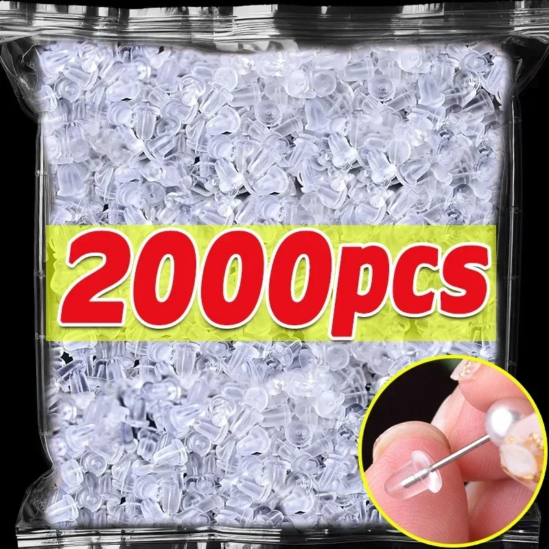 500-2000Pcs Silicone Rubber Earring Clasp Styles Ear Nut Plugging Earring Back Earstud Findings Earrings Jewelry Accessories