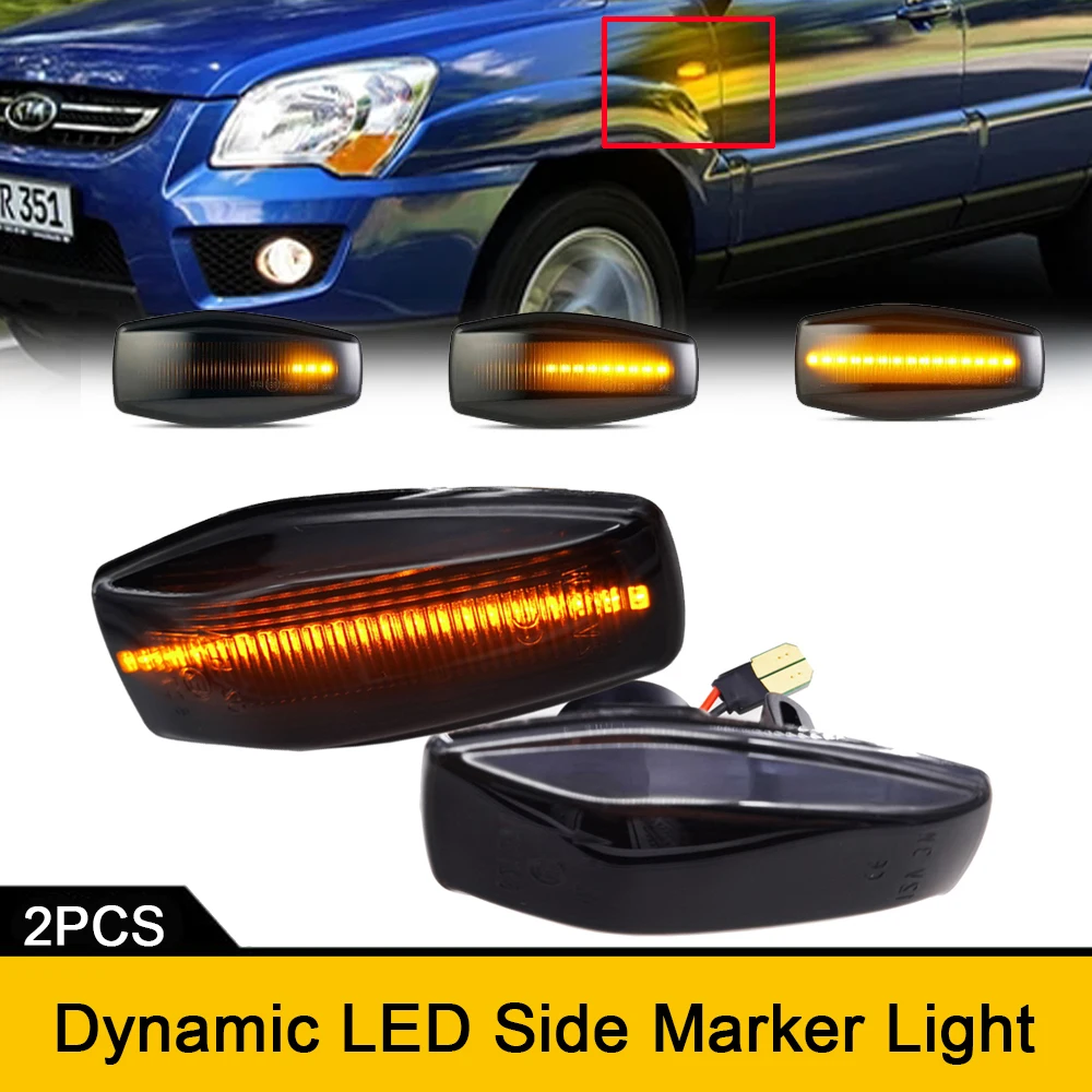 

LED Dynamic Side Marker Fender Light for KIA Rio MK2 Amanti Carnival Sedona Sportage Opirus Picanto MK1 Morning Hyundai I10 Getz