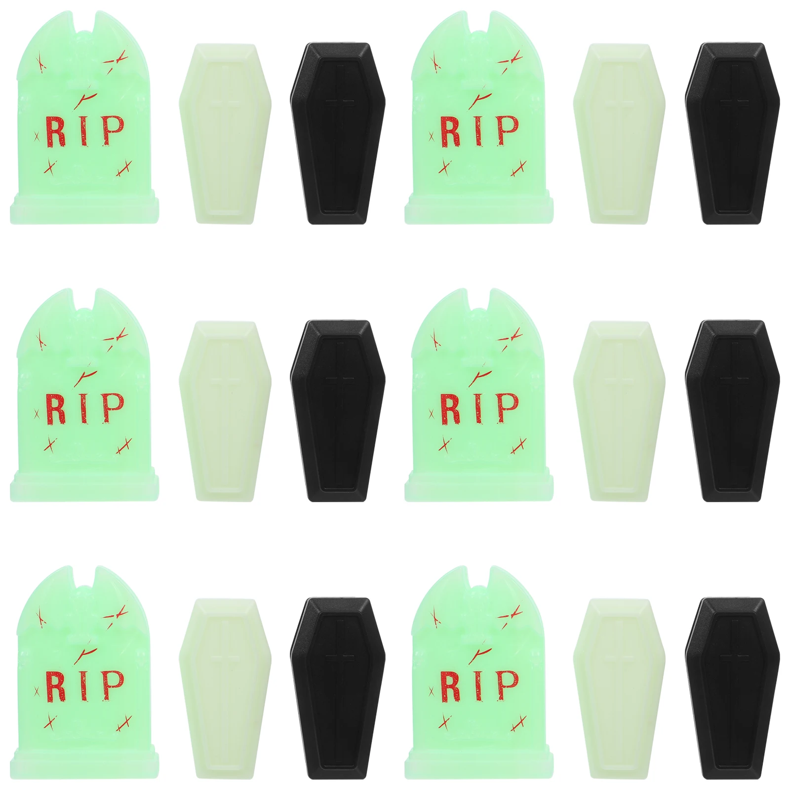 24 pezzi di bara di Halloween scatola decorativa terrario casa delle bambole in miniatura scherzo spettrale puntello accessori da giardino fatato plastica stregata