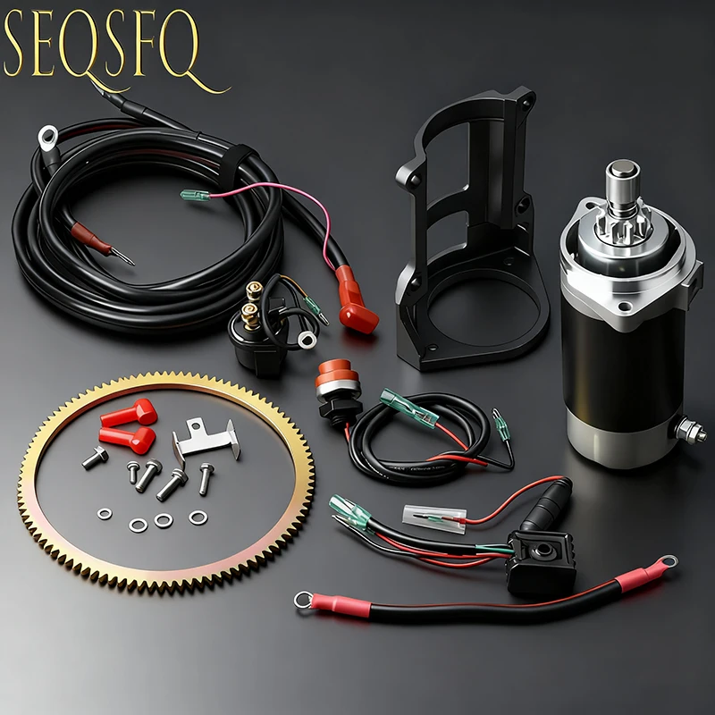 Electric Start Kit For SUZUKI DT40 40HP 2 Stroke Engine Starter Motor Relay Cable Rectifier Boat Replaces Parts