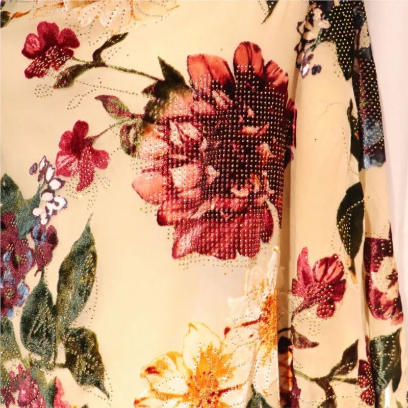 Velvet woven embossed with and patterns brocade fabric nightgown evening dress cheongsam