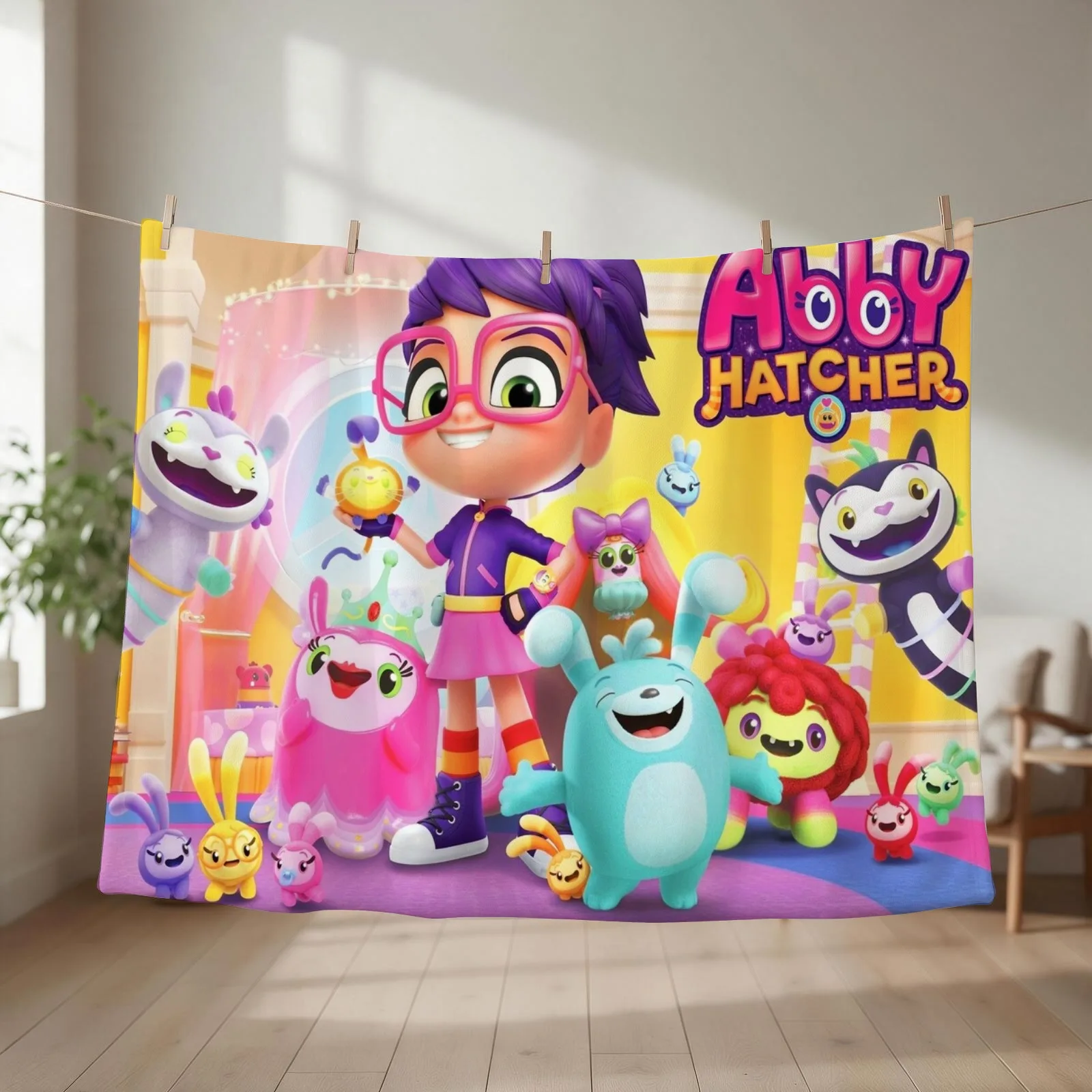 Abby Hatcher characters fuzzly catcher abby hatcher season 2 abby hatcher adventure bike MO and Bo Throw Blanket