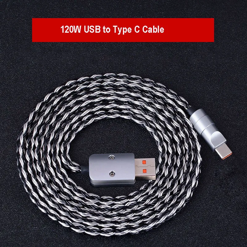 USB to Type C Cable 0.5M 12-Strand Single Crystal Copper Cable 8K Magnetic Keyboard Short Cord 240W PD Fast Charging Data Cable