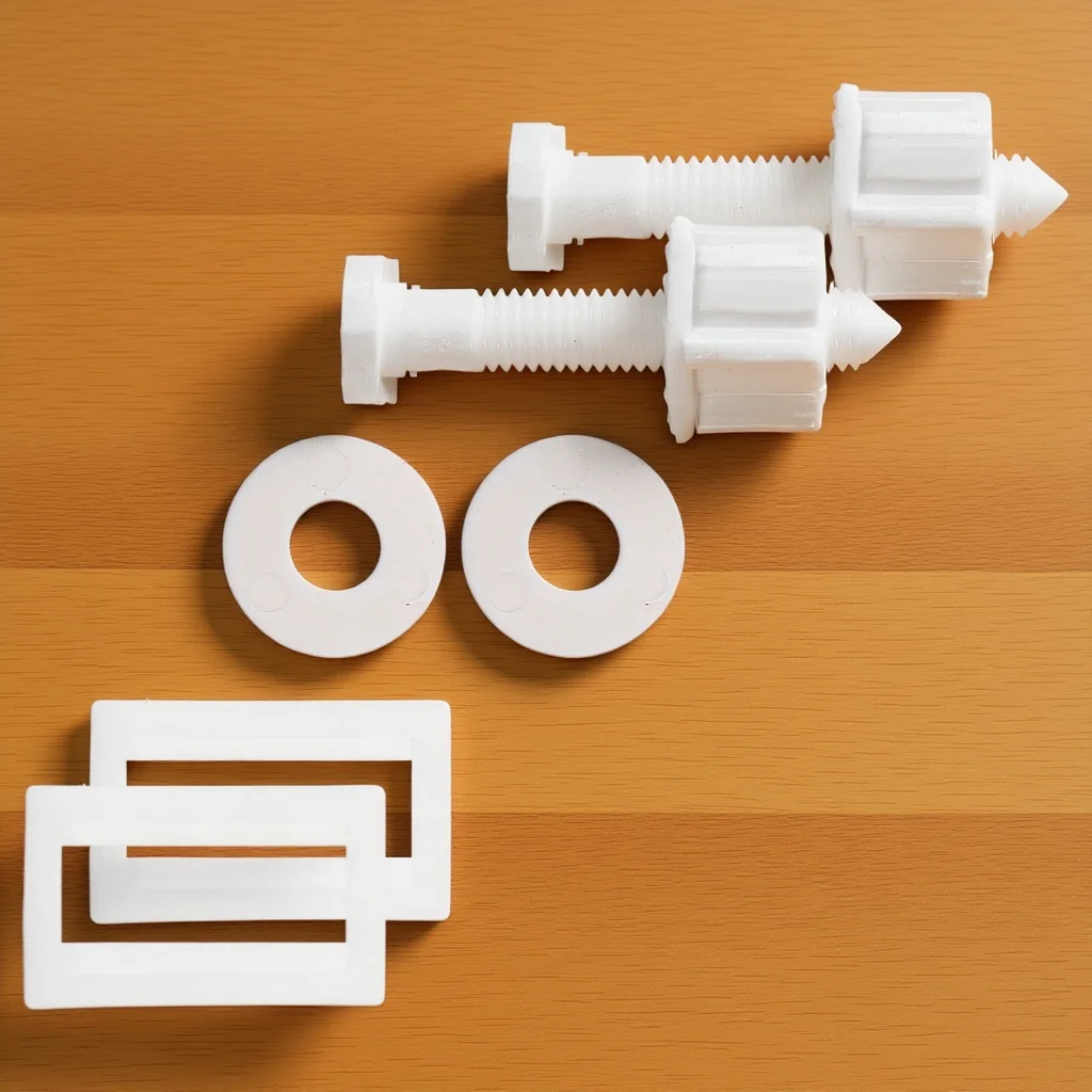 

2Sets Toilet Seat Screws Plastic Square Bolts Nuts Washers Kit Replacement Fixing Hardware Toilet Bowl Installation Hinges