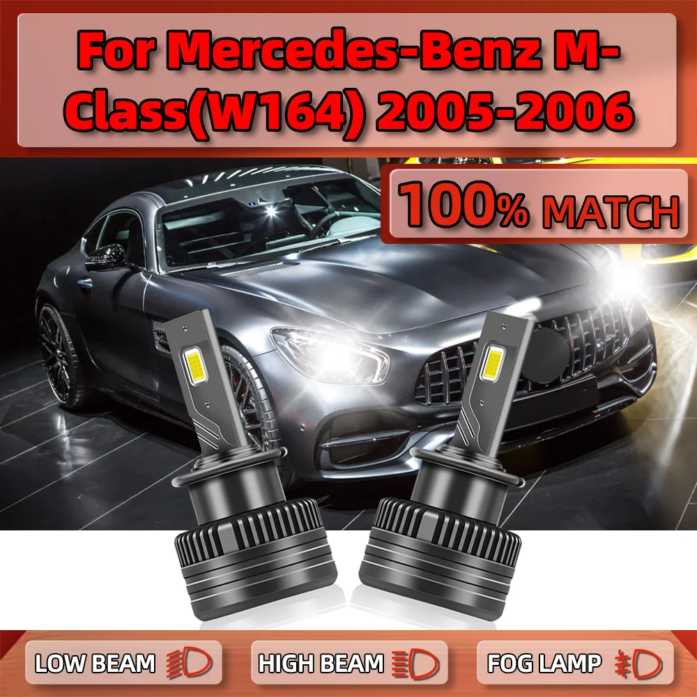 

2Pcs D2S LED Headlights Bulbs 25000LM 120W Xenon Lights 6000K White Car Light 12V For Mercedes-Benz M-CLASS (W164) 2005 2006