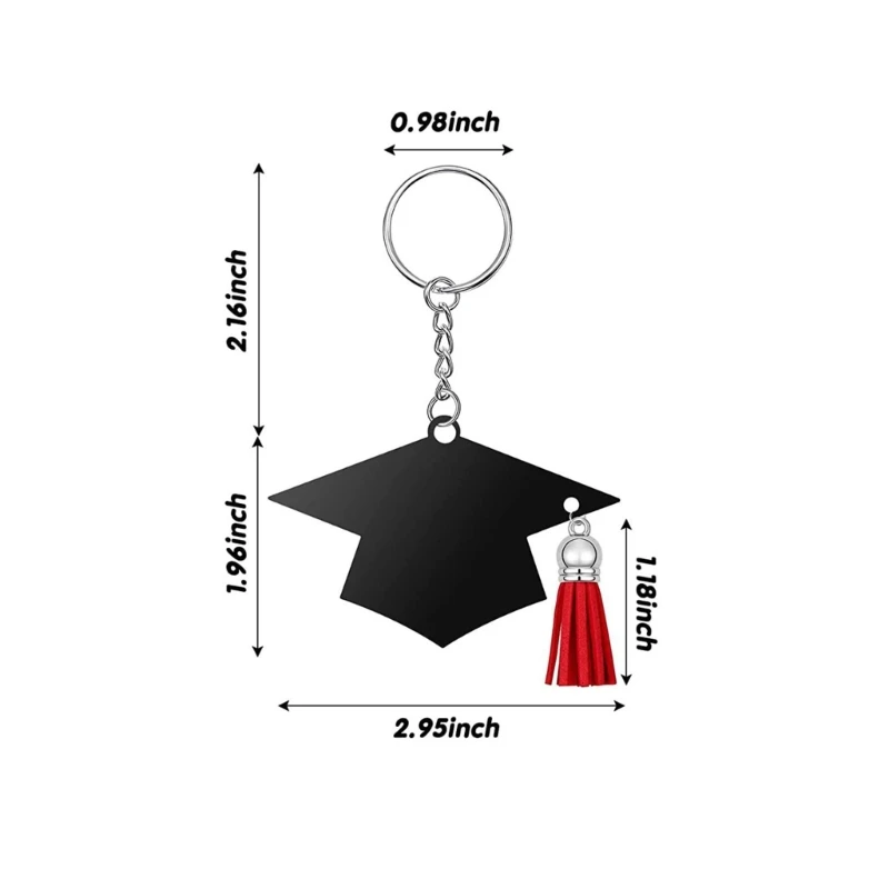 24pcs Graduation Cap Charm Keychain Acrylic Tassels Keychain Party Favor Class of 2023 Graduation Gifts for Him Her