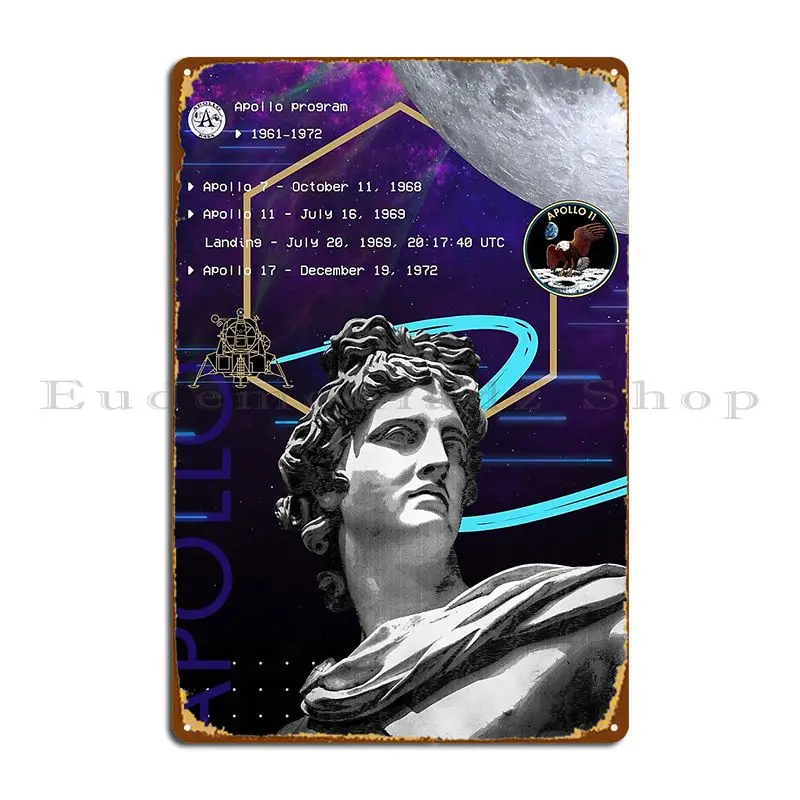 Ancient Gods And Planets Apollo Program 1961 1972 Synthwave Metal Sign Cinema Printed Decoration Cinema Classic Tin Sign Poster