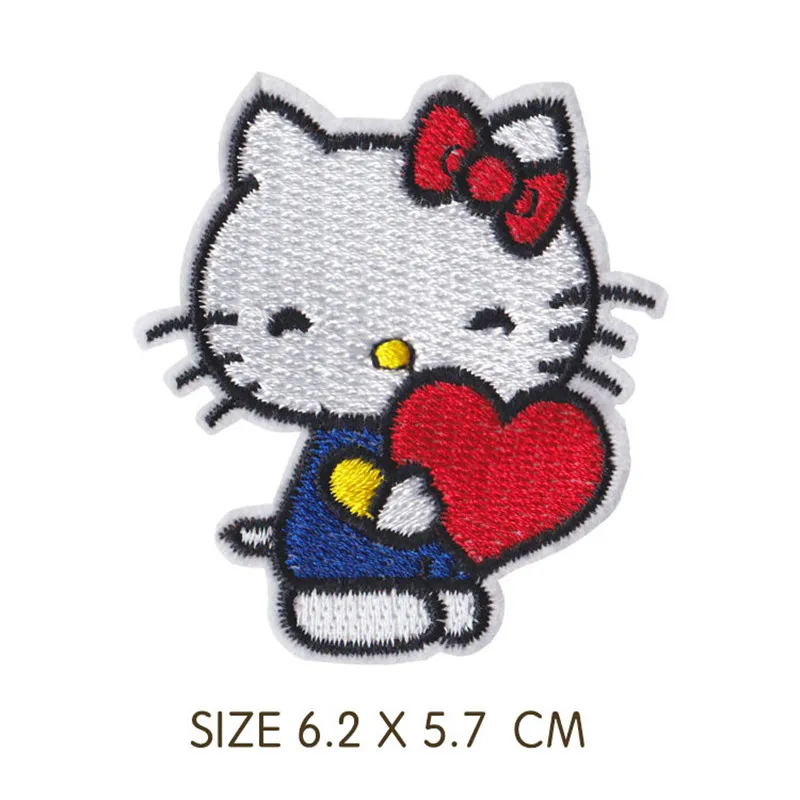 Miniso Cartoon pink cat Patches For Clothing Thermoadhesive Patches cute girl Patch Iron on Embroidery  Clothes Applique