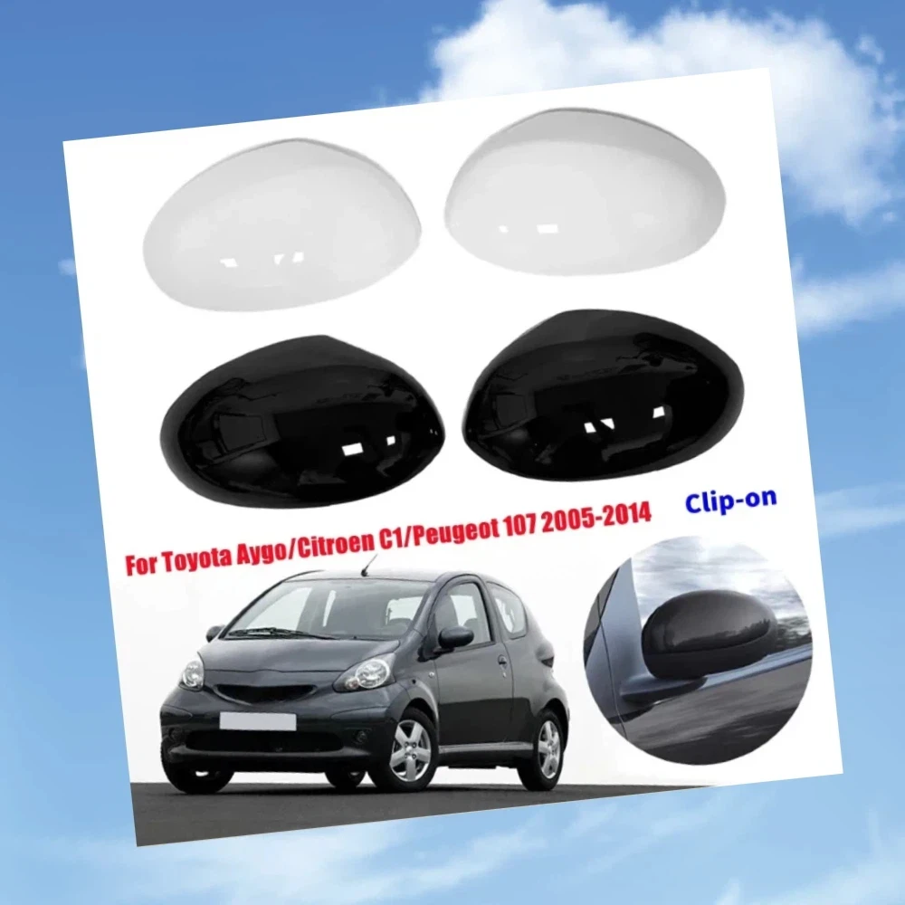 

For Toyota Aygo Citroen C1 Peugeot 107 2005-2014 ABS Car Rearview Side Mirror Cover Wing Cap Exterior Door Trim Replacement Part