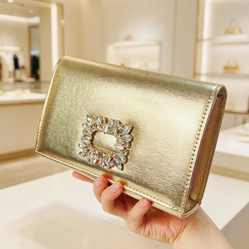 High-End Women's Diamond Studded Shoulder Handbag Fashionable Light Luxury Crossbody Bag for Banquets And Parties 5