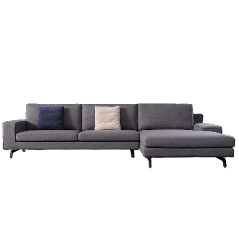 

for Modern Modular Grey Fabric Sectional Sofa Set with Wooden Legs for Indoor Living Room or Hotel Featuring a Corner Design