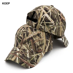 KOEP New Outdoor Fishing Caps Jungle Reed Camouflage berretto da Baseball cappello da caccia Cotton Dad Snapback cappelli Bulrush Leaves KBMO8