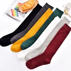 8 Colors Socks for Women Cotton Autumn Winter Long Socks Harajuku Female Casual Trick Warm Student Ladies Solid Color Sox 2022