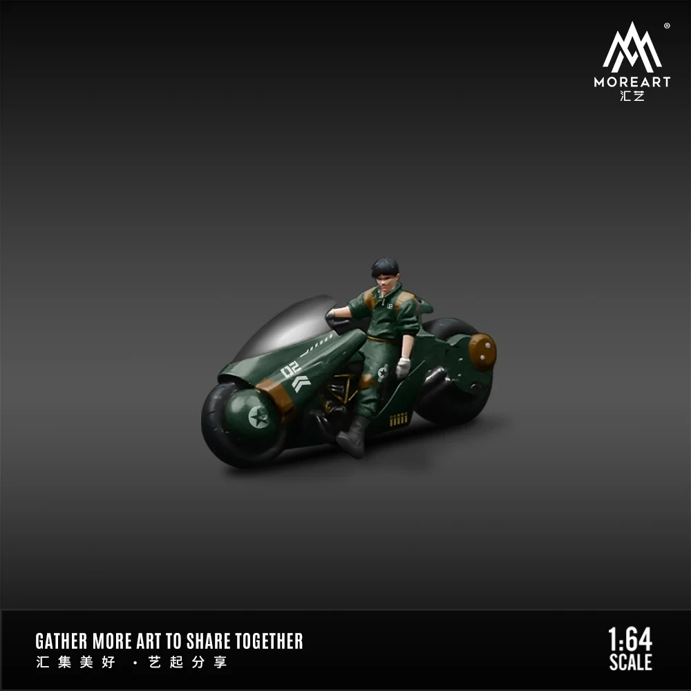 More Art1:64 Akila Motorcycle , Resin Character Model, Miniature Scene Decoration for Collection& Display&Gift