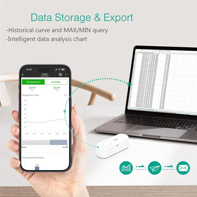 New WIFI Tuya Smart Thermometer And Humidity Sensor Mobile APP Wireless Temperature And Humidity Sensor 2Pcs-B12B