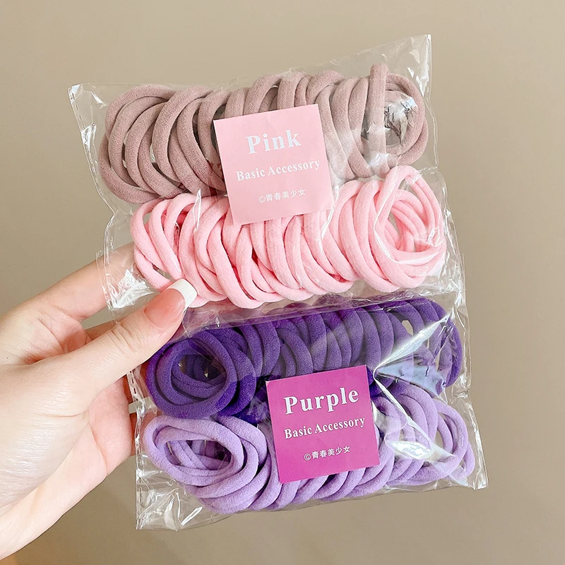 Gomas elásticas para el pelo para niña y mujer, accesorios para el cabello, coletero, gomas elásticas, 50 unidades por Set