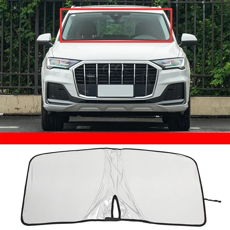

Серебристая лента для стайлинга автомобиля Audi Q7 2020-2023, защитный коврик от ультрафиолета для лобового стекла, аксессуары для защиты автомобиля