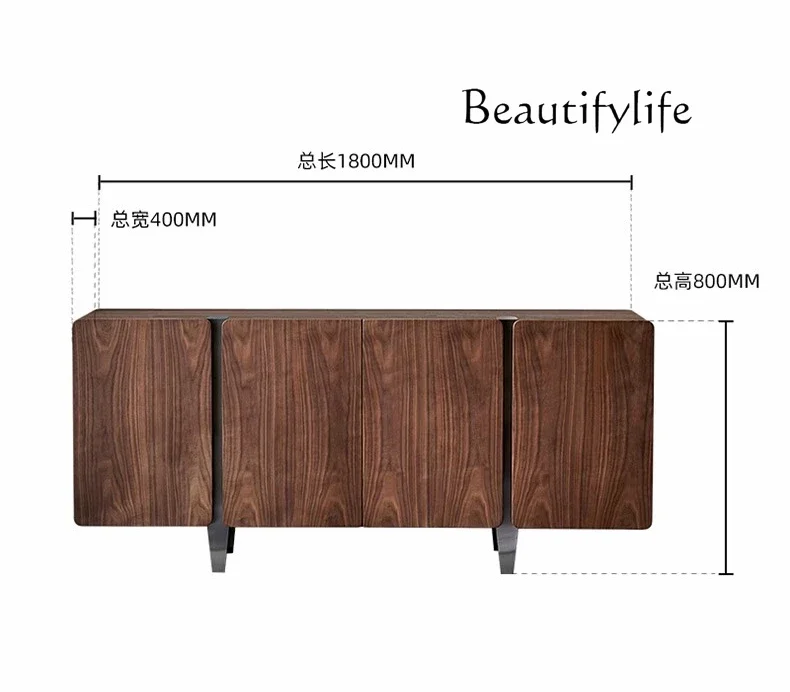 

Black Walnut Solid Wood TV Floor Cabinet Storage Locker Dining Side Living Room Home Simple High-end