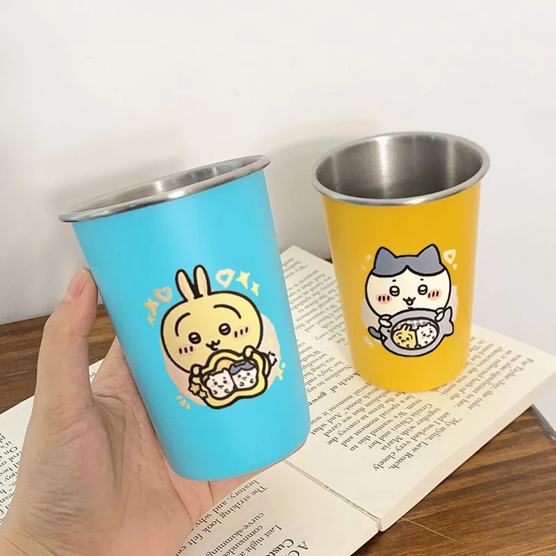 แก้วน้ำสแตนเลสลายชิคาวะ ฮาจิวาระ กระต่าย 304 หนาพิเศษ น่ารัก สไตล์คู่รัก อนิเมะ การ์ตูน ของใช้ในบ้าน ของขวัญสุดหวาน