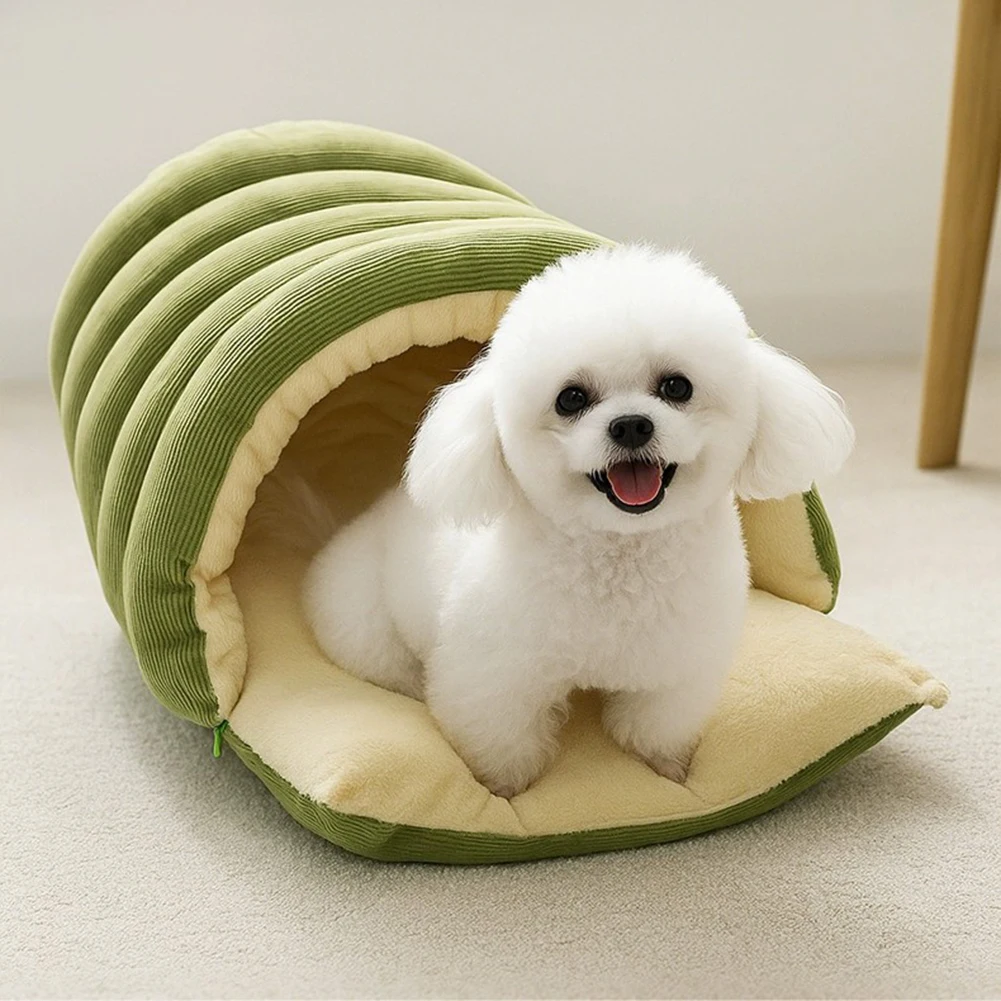 Removable Pet Bed,Pet Dog Cave Bed,Plush Thickening Fleece Warm Soft Beds For Puppy Cats Tent Sleeping Mats For Small Medium Pet