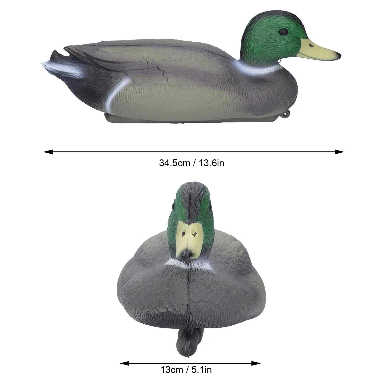 Pato de plástico flotante de simulación para exteriores, decoración de jardín, 34,5x13cm