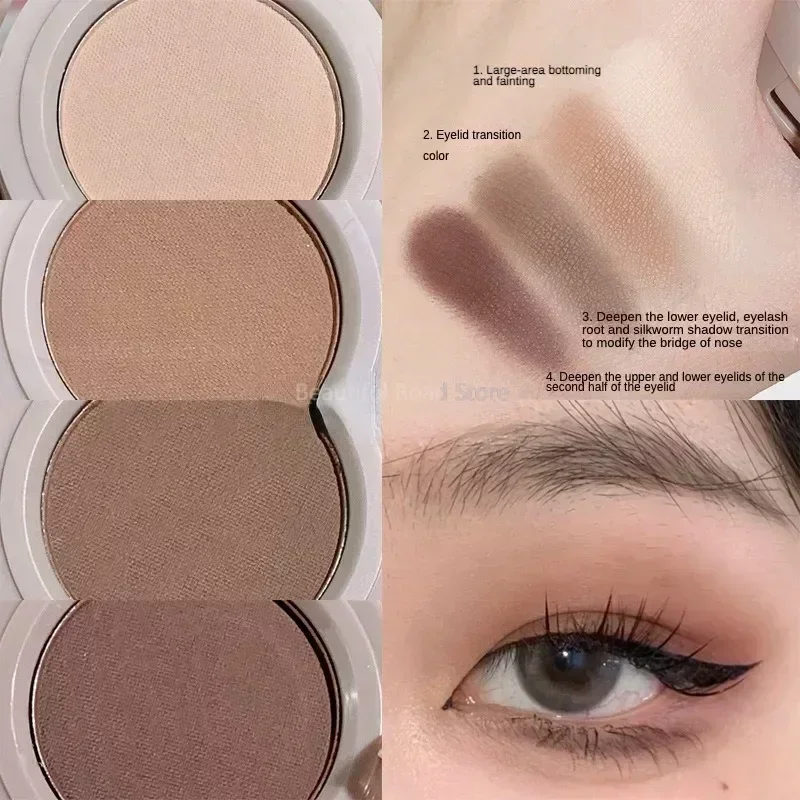 4-in-1 oogschaduw Vierlaags multifunctioneel Fleuren gezicht Oogmake-up Schoonheid Matte markeerstiftpalet Parelachtig Blush Glanzend