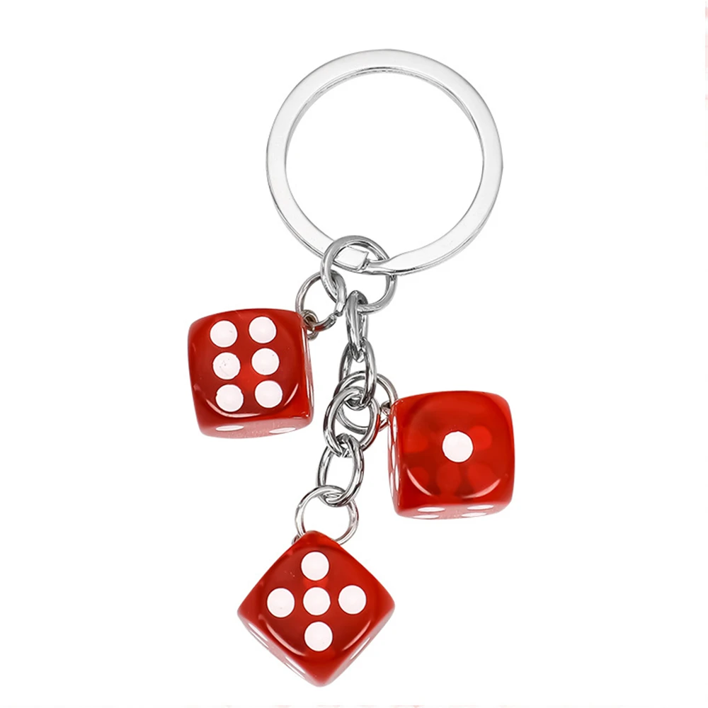 Creative Dice Pendant Keychain for Women Men Funny Keyring Car Key Holder Fashion Handbag Accessories Gift