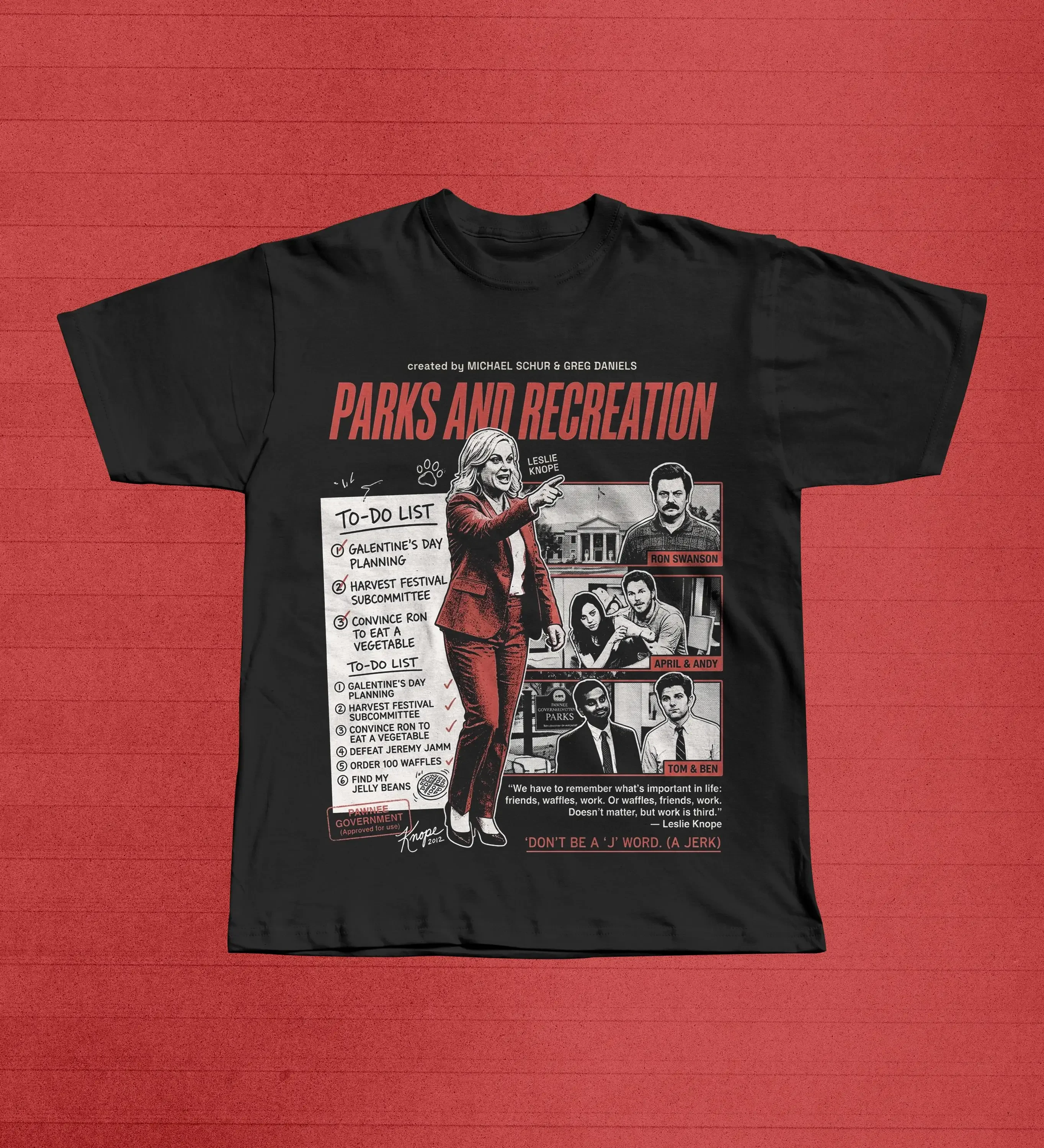 Parks and Recreation Graphic Tee | Leslie Knope Ron Swanson Pawnee Comedy T-Shirt