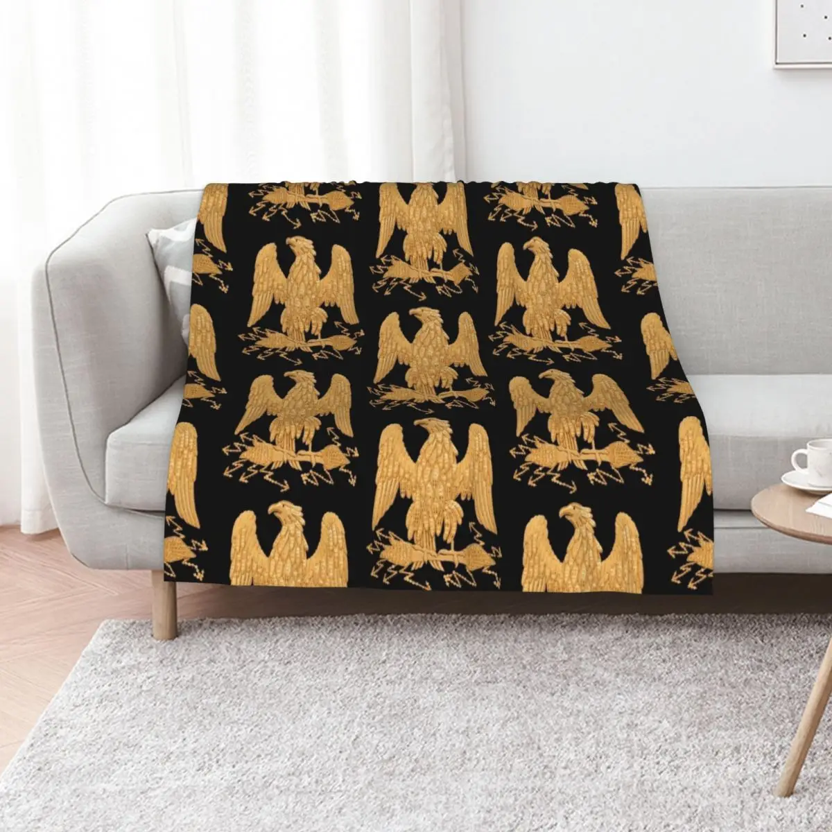 Napoleonic French Imperial Eagle Throw Blanket decorative for winter For Decorative Sofa Flannel Fabric For Sofa Thin Blankets