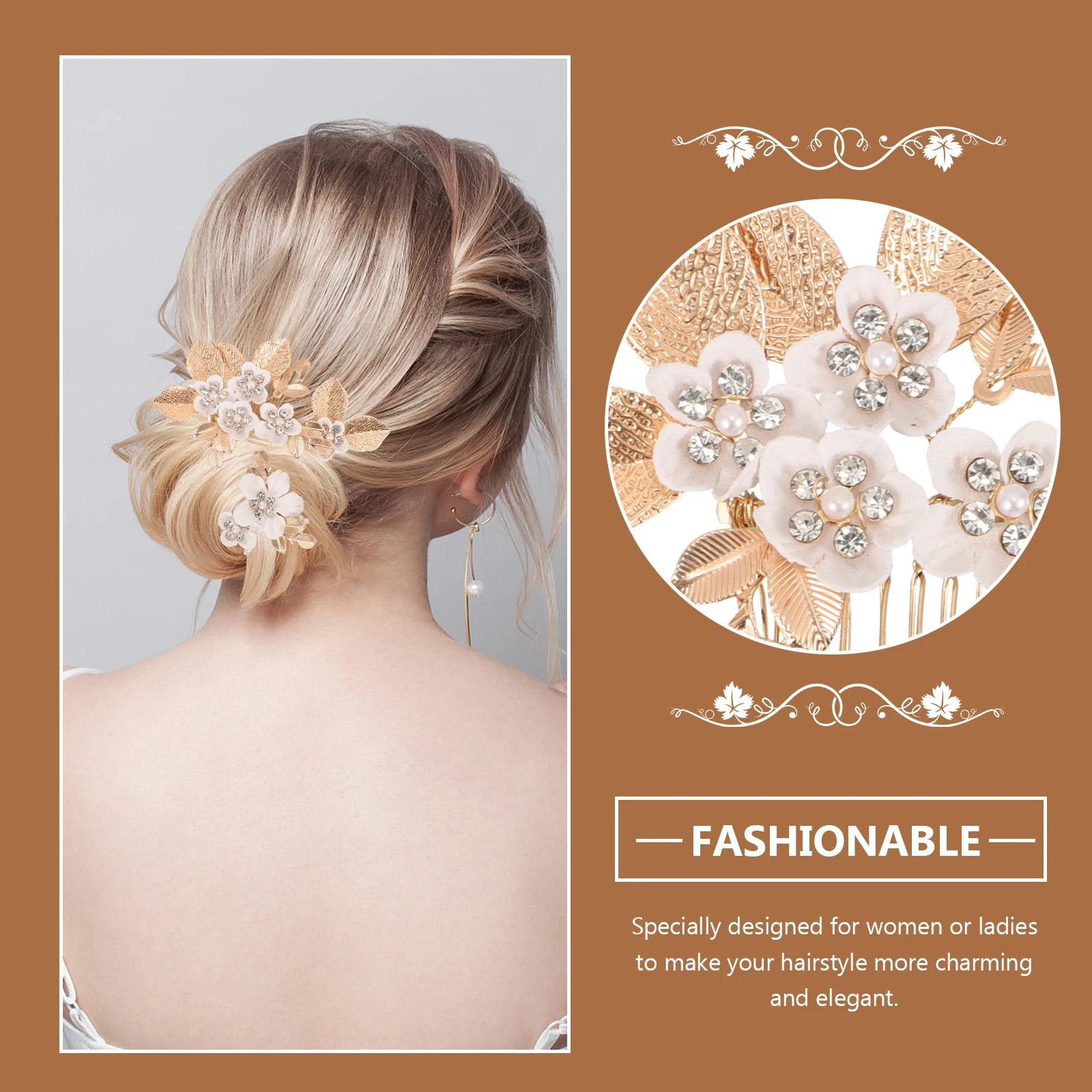 

1 set 1 Set Vintage Hair Accessories For Women Flower Hairpins Bridal Wedding Headpieces Prom Party Brides