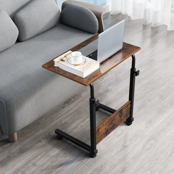 

Rolling & Height adjustable P2 15MM Chipboard & Steel Side Table with Baffle gaming desk computer desk escritorio desk table fol