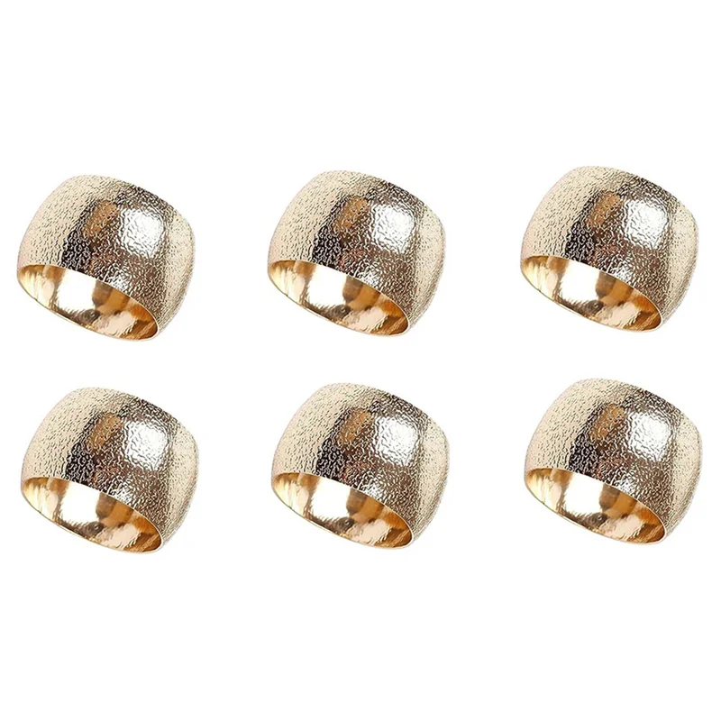 

A7THK-12Pcs Gold Metal Napkin Rings, Elegant Wedding Napkin Holder Rings, Perfect For Table Decor Celebrations Parties