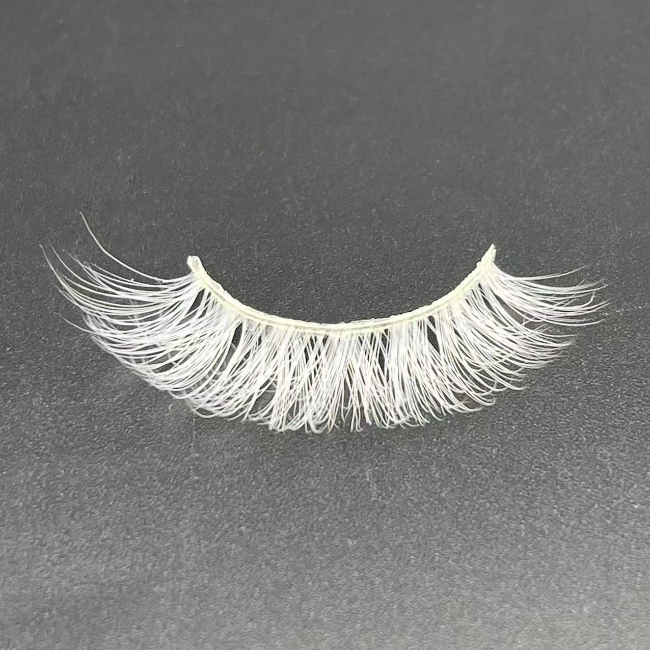 2023 New 15mm  White Lashes Cosplay White False Eyelashes Reusable False Lashes for Halloween Cosplay Party Eye Makeup Tools