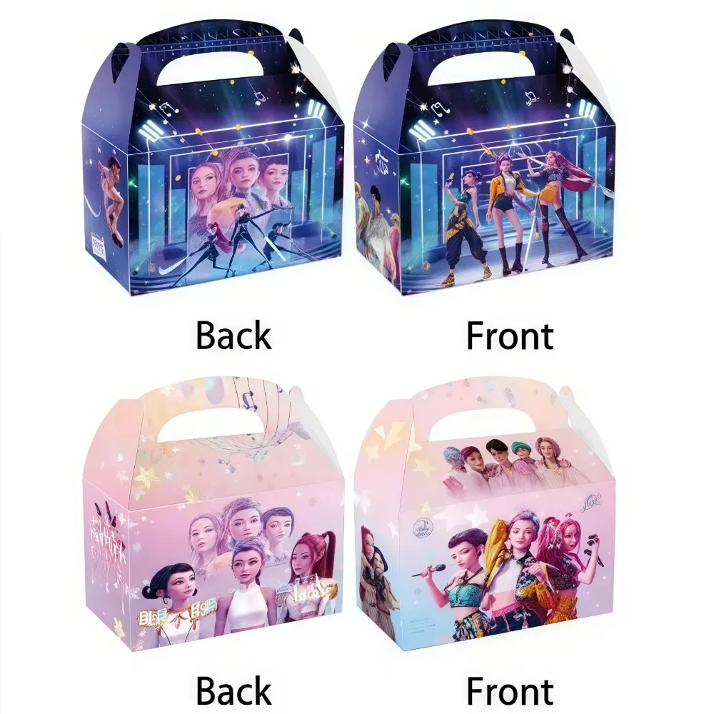 جديد KPop شيطان الصيادين موضوع طفل حفلة عيد ميلاد لوازم الفرنسية فراي صناديق علبة تعبئة المواد الغذائية للحلوى الفشار صندوق صينية هدية #4