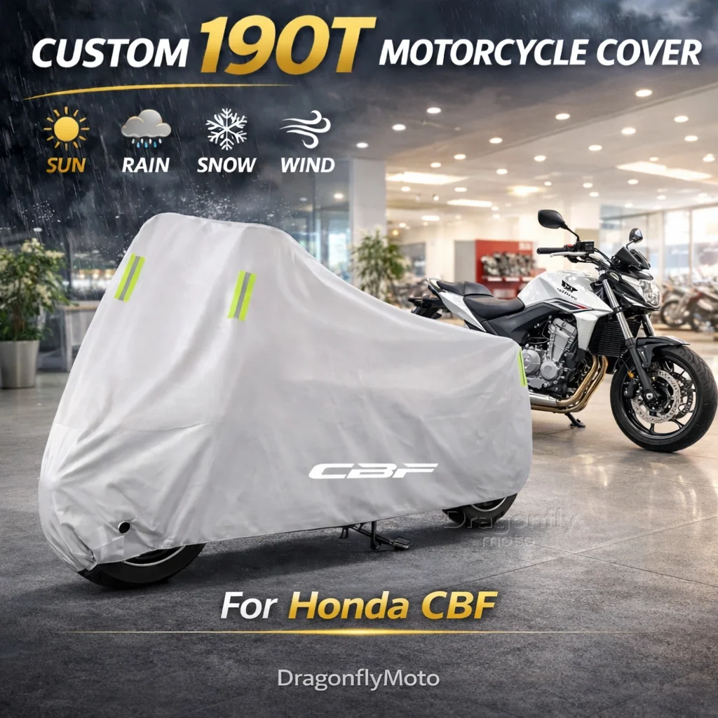 

Чехол для мотоцикла Honda CBF CBF125 CBF190R CBF500 CBF600 CBF1000, серебристый, водонепроницаемый, защита от УФ-излучения, дождя, пыли, солнца, для улицы и дома