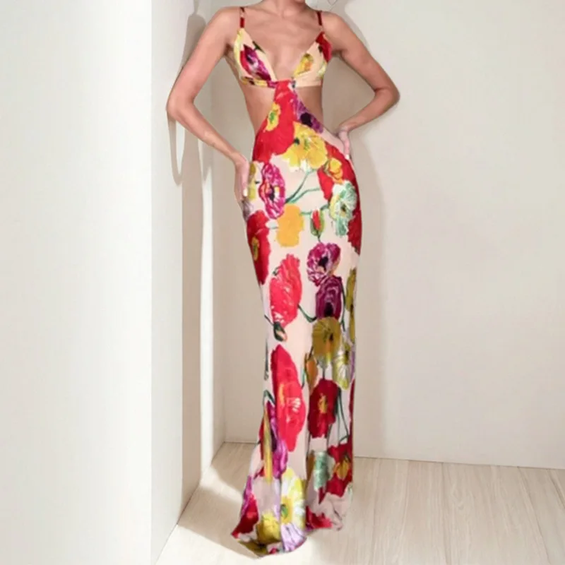 

TOY-2025Spring New Women's Fashion Elegant Sexy Bodycon Strap Dress