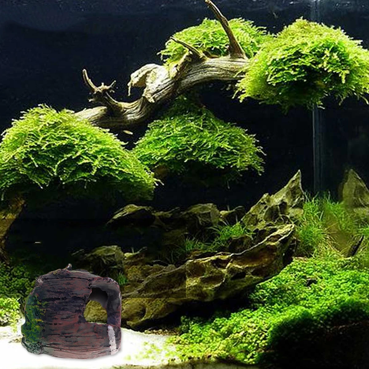 

3pcs Mini Aquarium Landscaping Ornament Simulation Barrel Decor Fish Tank Craft Hollow For Fresh Salt Water Safe Easy