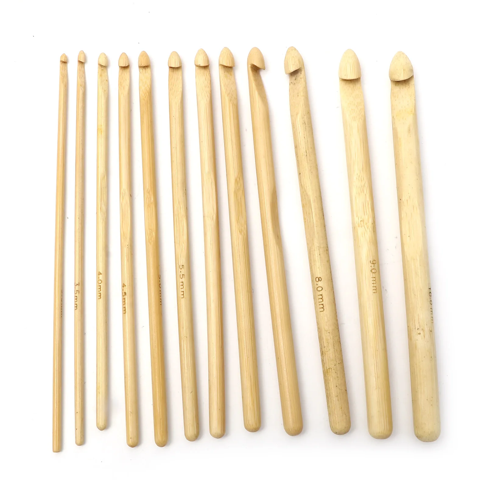 3-10mm Bamboo Crochet Hooks Needles Knitting Needles Weave Craft Yarn Crochet Needles Knitting Sewing Tool 15cm long,5-12PCs