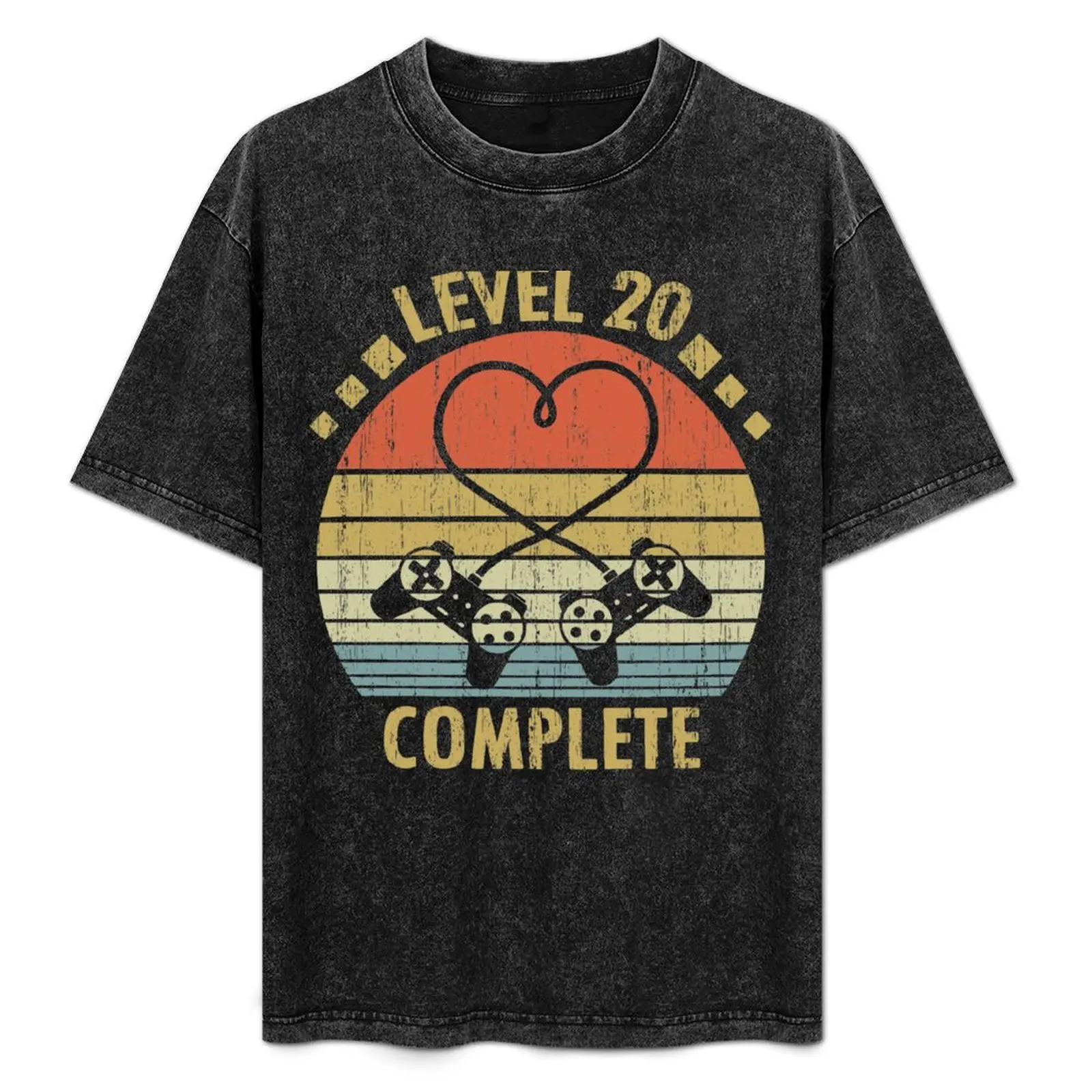 

Level 20 Complete - 20th Wedding Anniversary Gift Video Gamer T-Shirt Simple Print Design T-Shirt