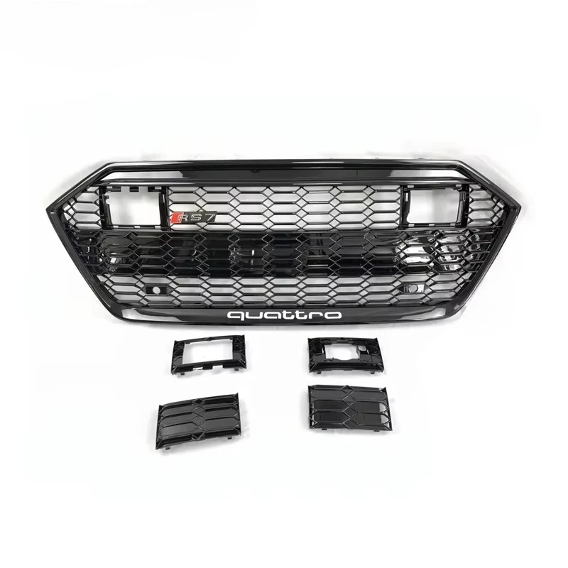 

Car A7 S7 Gloss Black ACC Grille RS7 Style Front Bumper Honeycomb Grill for Audi A7 S7 C8 2019 2020 2021 2022 2023 2024