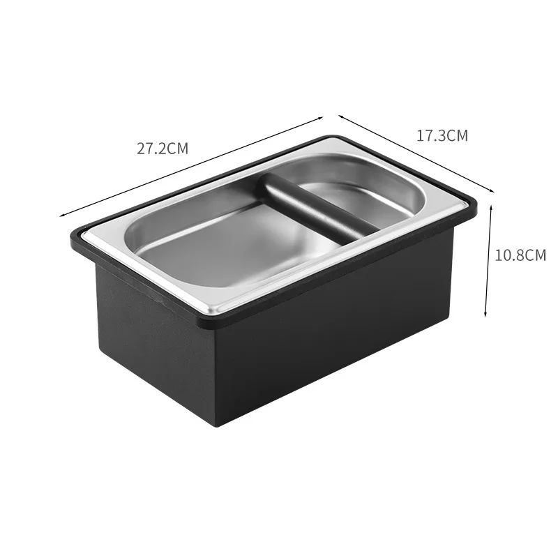 JUSTINLAU Stainless Steel Coffee Knock Box Non‑Slip Rubber Base Espresso Grounds Container Bin For Home Cafe Shop Barista Use view 6