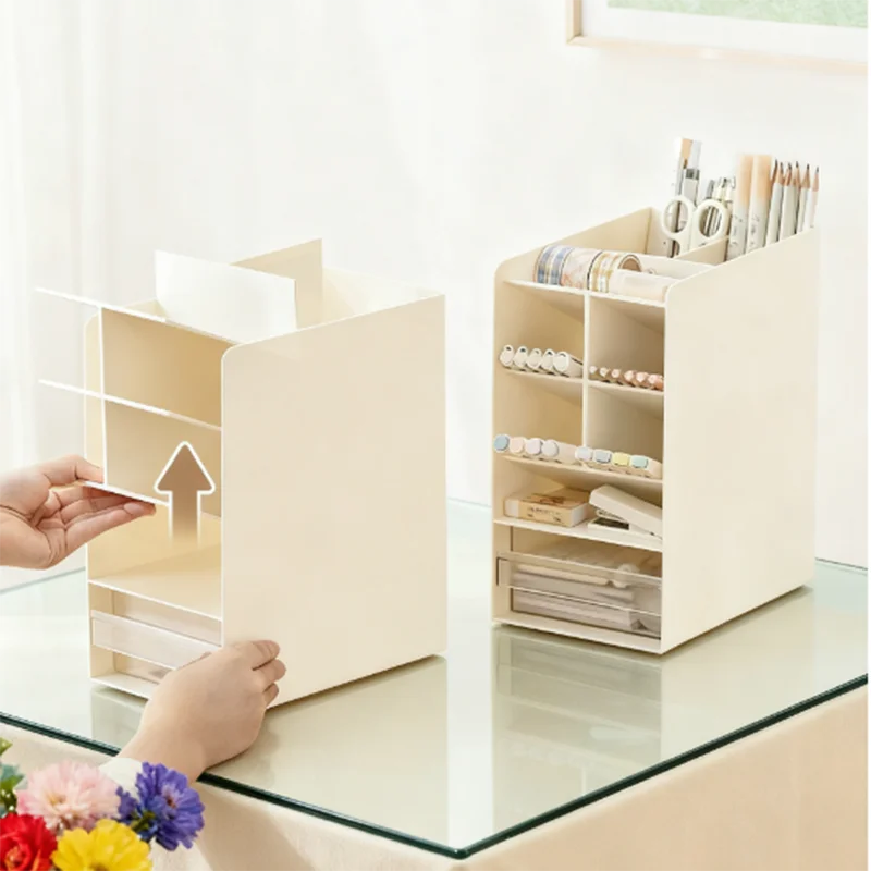 حامل كتب الطالب مع درج رف الكتب المكتبي رف الكتب رف تخزين الكتب مشبك كتب الطالب في المدرسة الثانوية من البلاستيك #4