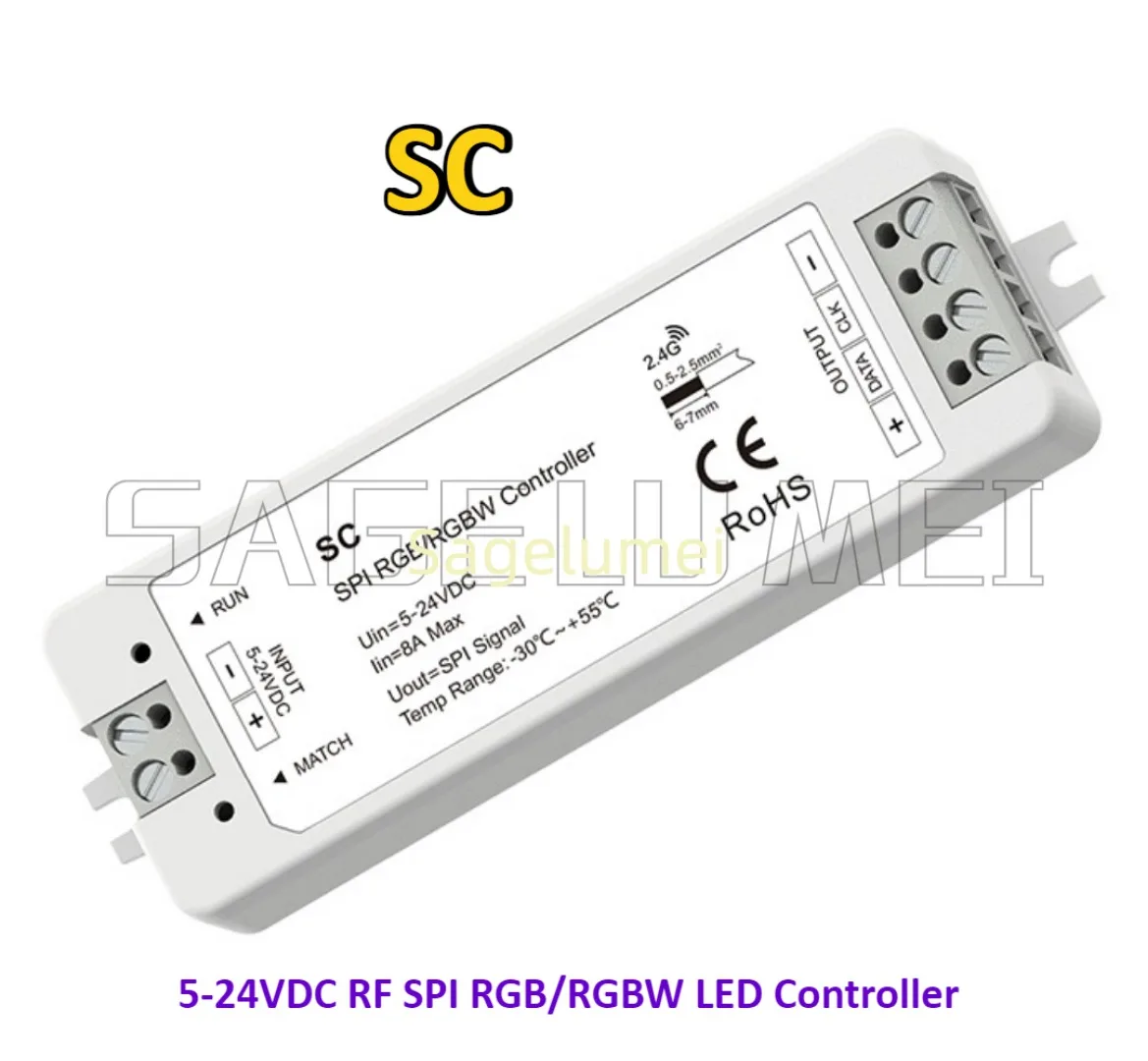 R9 TWS SC 4/8CH RGB/RGBW WS2812B إشارة LED قطاع مكبر للصوت SPI TTL إشارة الناتج ل WS2811/2815/2813 Sk6812 بكسل أضواء LED