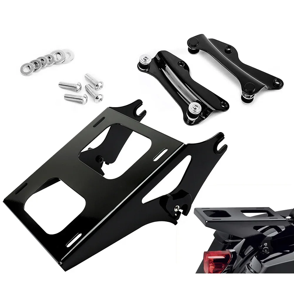Black Detachable 2 Up Pak Pack Luggage Rack Tour Pak Rack&Docking Hardware Kits for Harley Touring RK RG SG FLHXSE 2014-2023