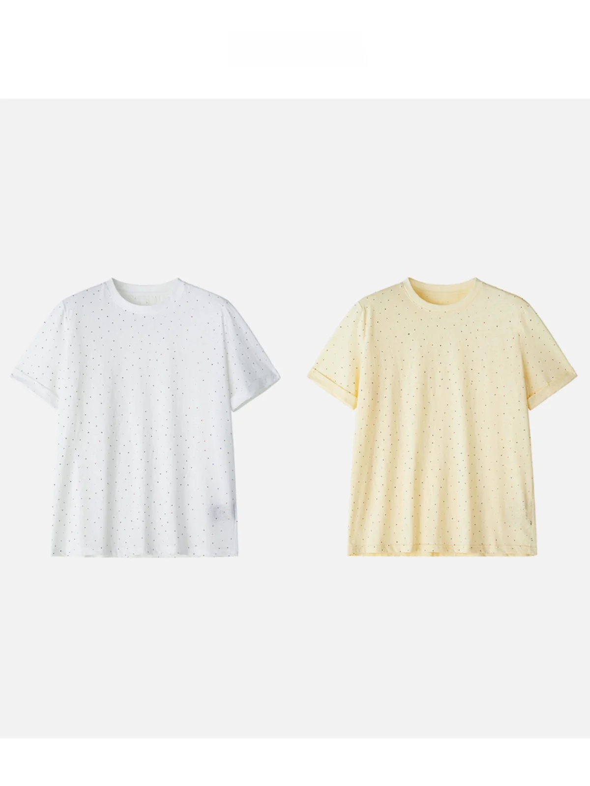 

JINGJING2025 New Summer Cotton Soft Skin-friendly T-irt Sparkling Design Fre Feel Small Diamond Detail Ladies T-irt