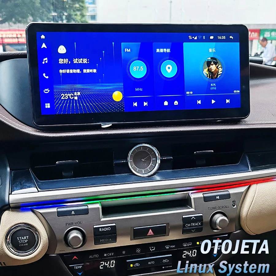 12.3inch Linux Car Radio Screen For Lexus ES ES300h ES350h ES300 ES330 ES350 2013 -2022 CarPlay Android Auto Multimedia GPS Navi