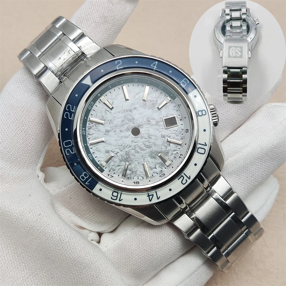 Boîtier de montre NH34 44mm, avec Logo, cadran et aiguilles, visages lumineux, aiguilles, accessoires de montre mécanique modifiés