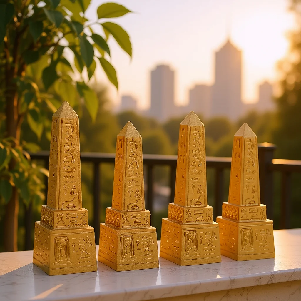 

2Pcs Resin Egyptian Tower Ancient Egypt Decoration Desktop Ornament for Home Table Decoration Egyptian Temple Tower Figurine