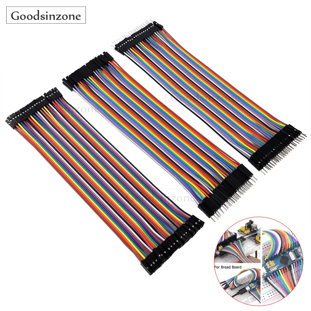 

Breadboard Jumper Wire Kit for Arduino & Raspberry Pi - 120-Piece Multicolor Dupont Cables (10cm / 4 inch)